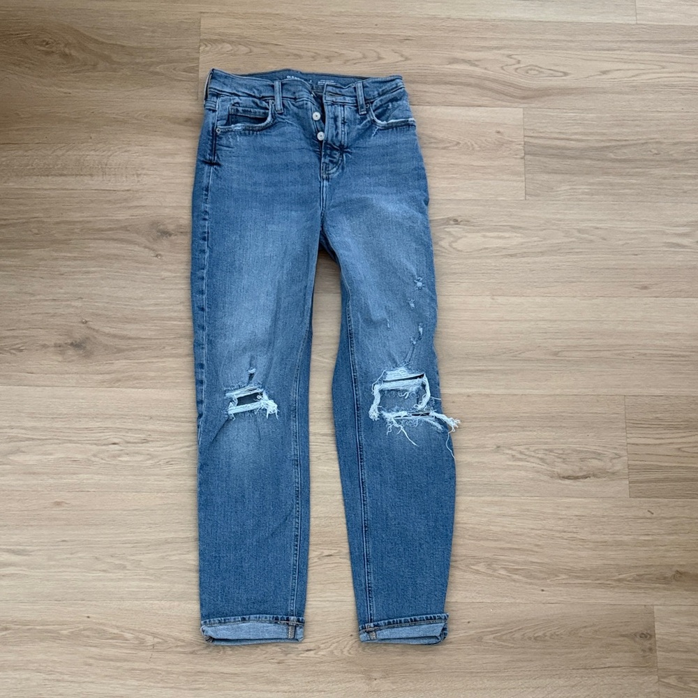 Distressed Blue Jeans- Tall